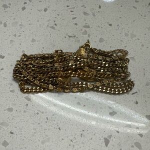Elegant Vintage Monet Gold Multi Strand Chain Twist Bracelet